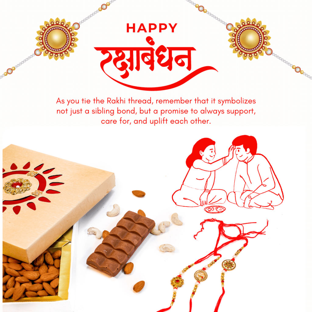 A illustration of raksha bandhan, and wishing raksha bandhan